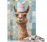 Rompecabezas de 1000 piezas de Llama Con Sombrero de Papel higiénico Para adultos, Regalo de Halloween, rompecabezas, juego educativo, juguete de desafío, 1000 piezas (75 x 50 cm)