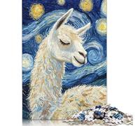Rompecabezas de 1000 piezas de Llama durmiendo en la Noche estrellada Para adultos, rompecabezas de Papel Para adultos, juego educativo, juguete de desafío, 1000 piezas (75 x 50 cm)