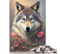 Rompecabezas de 1000 piezas de Lobo Con Arte Animal Para adultos, Regalo de Halloween, rompecabezas de Madera Para Adolescentes, decoración única Para el hogar, 1000 piezas (75 x 50 cm)