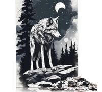 Rompecabezas de 1000 piezas de Lobo Con Arte Animal Para adultos y Adolescentes, juegos educativos Para el hogar, juguetes de bricolaje, Regalos de Navidad, 1000 piezas (75 x 50 cm)