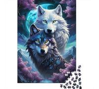 Rompecabezas de 1000 piezas de Lobos Con Arte Animal Para adultos, rompecabezas de Madera, juego educativo Para Adolescentes, 1000 piezas (38 x 26 cm)