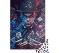 Rompecabezas de 1000 piezas de Mago de cartas Para adultos, Ideal Para Halloween, Ideal Para divertirse en Familia y jugar en la Noche. 1000 piezas (38 x 26 cm)