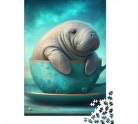 Rompecabezas de 1000 piezas de manatí y té Para adultos, Ideal Para Halloween. Rompecabezas de Papel Para adultos, Ideal Para divertirse en Familia y jugar en la Noche. 1000 piezas (38 x 26 cm)