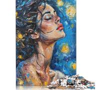 Rompecabezas de 1000 piezas de Mujer Con pintura Azul y amarilla Para adultos, Ideal como Regalo de Halloween, 1000 piezas (75 x 50 cm)