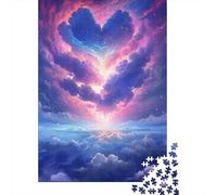 Rompecabezas de 1000 piezas de nubes en Forma de corazón de ensueño Para adultos y Adolescentes. Rompecabezas de Madera, Regalo de Nochebuena, 1000 piezas (38 x 26 cm).