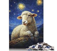 Rompecabezas de 1000 piezas de ovejas Bajo una Noche estrellada Para adultos, Regalo de Halloween, juego educativo, juguete de desafío, 1000 piezas (75 x 50 cm)