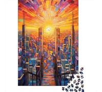 Rompecabezas de 1000 piezas de paisaje Urbano Con arcoíris colorido Para adultos. Rompecabezas Para adultos. Regalo de Halloween. Edades 14+. 1000 piezas (38 x 26 cm).