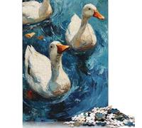 Rompecabezas de 1000 piezas de patos en Agua Azul Para adultos, Ideal como Regalo de Halloween, Para decoración Del hogar, 1000 piezas (75 x 50 cm)