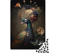 Rompecabezas de 1000 piezas de pavo Real Con diseño de animales, Ideal Para Navidad. Rompecabezas de Madera Para Adolescentes, Divertidos rompecabezas de 1000 piezas (38 x 26 cm).