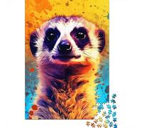 Rompecabezas de 1000 piezas de suricata a Color Para adultos, Ideal Para Halloween, Ideal Para divertirse en Familia y jugar en la Noche. 1000 piezas (38 x 26 cm)