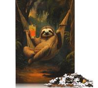 Rompecabezas de 1000 piezas de Un perezoso en una hamaca Con bebida Para adultos y Adolescentes. Rompecabezas Para diversión Familiar y Noches de juegos. 1000 piezas (75 x 50 cm).