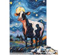 Rompecabezas de 1000 piezas de vaca Con Noche estrellada Para adultos, Regalo de Halloween, rompecabezas de Papel Para Adolescentes, decoración única Para el hogar y Regalos, 1000 piezas (75 x 50 cm)