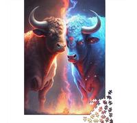 Rompecabezas de 1000 piezas de vaca de Hielo y Fuego Para adultos, Regalo de Halloween, rompecabezas Para adultos y Adolescentes a partir de 12 años, 1000 piezas (38 x 26 cm) <