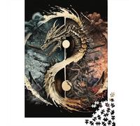 Rompecabezas de 1000 piezas de Yin Yang Para adultos, Regalo de Halloween, rompecabezas de Madera Para adultos, Para diversión Familiar y Noches de juegos, 1000 piezas (38 x 26 cm)
