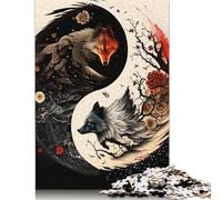 Rompecabezas de 1000 piezas de Yin Yang Para adultos, Regalo de Halloween, rompecabezas de Madera Para adultos, Para diversión Familiar y Noches de juegos, 1000 piezas (75 x 50 cm)