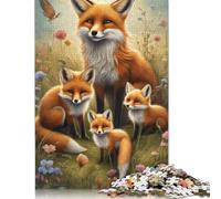 Rompecabezas de 1000 piezas de zorros de Arte Animal Para adultos, rompecabezas de Madera, juego educativo Para Adolescentes, 1000 piezas (75 x 50 cm)