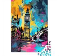 Rompecabezas de 1000 piezas Del Big Ben Con Grafiti Para adultos, Ideal como Regalo de Halloween, decoración única Para el hogar y Regalos (38 x 26 cm)