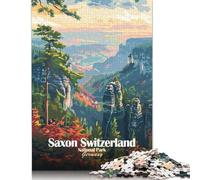 Rompecabezas de 1000 piezas Del Parque Nacional de la Suiza Sajona, póster de Papel, juguetes educativos, Regalos de Navidad, 38 x 26 cm (1000 piezas)