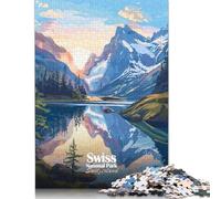 Rompecabezas de 1000 piezas Del Parque Nacional Suizo, Suiza, paisaje, rompecabezas creativos cuadrados Para adultos y rompecabezas de Madera, juego desafiante, 1000 piezas (75 x 50 cm)