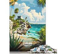 Rompecabezas de 1000 piezas Del Parque Nacional Tulum, México, cuadrado, Para adultos y niños, juego de rompecabezas de Madera, 1000 piezas (75 x 50 cm)