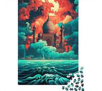 Rompecabezas de 1000 piezas Del Taj Mahal navegando Sobre Las olas Para adultos, rompecabezas difíciles Para adultos, rompecabezas Divertidos Para toda la Familia, 1000 piezas (38 x 26 cm)