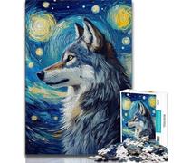 Rompecabezas de 1000 piezas Para Adolescentes y adultos diseño de Lobo Bajo el Cielo nocturno 1000 piezas Para Adolescentes juego desafiante juguetes decoración de pared Regalos únicos de cumpleaños
