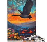 Rompecabezas de 1000 piezas Para adultos, diseño de cisne Negro Sobre Un paisaje volcánico, rompecabezas de Papel Para adultos, juego educativo, juguete de desafío, 1000 piezas (75 x 50 cm)