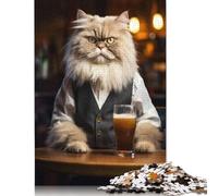 Rompecabezas de 1000 piezas Para adultos, diseño de gato persa en el pub, rompecabezas de Papel Para adultos, juegos de rompecabezas sostenibles, Regalos de Halloween, 1000 piezas (75 x 50 cm)