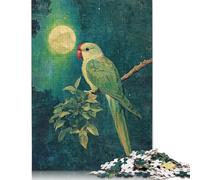 Rompecabezas de 1000 piezas Para adultos, diseño de Loro Bajo la Luz de la Luna, rompecabezas de Papel Para adultos, juego educativo, juguete de desafío, 1000 piezas (75 x 50 cm)