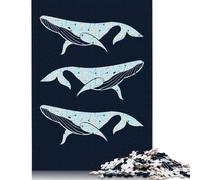 Rompecabezas de 1000 piezas Para adultos, diseño de Margaritas y ballenas, de Madera, Ideal Para decorar el hogar (75 x 50 cm).