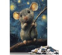 Rompecabezas de 1000 piezas Para adultos, diseño de ratón Bajo el Cielo estrellado, de Papel, Para adultos y Adolescentes, Ideal Para decorar el hogar, 1000 piezas (75 x 50 cm)