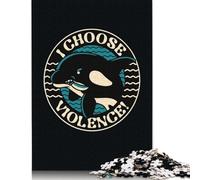 Rompecabezas de 1000 piezas Para adultos, Orca, I Choose Violence, rompecabezas de Papel Para decoración Del hogar, Regalos navideños, 38 x 26 cm, 1000 piezas