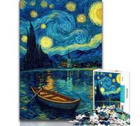 Rompecabezas de 1000 piezas Para adultos Regalo de Barco Con Cielo estrellado rompecabezas Para adultos Regalo divertido y actividad Para el hogar juguete Para días lluviosos 38x26cm