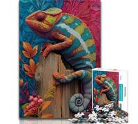 Rompecabezas de 1000 piezas Para adultos y Adolescentes Color camaleón rompecabezas de 1000 piezas antiestrés desafío difícil adecuado Para decoración de escritorio 38x26cm