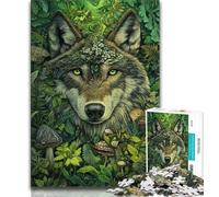 Rompecabezas de 1000 piezas Para adultos y Adolescentes diseño de Lobo de fantasía Ideal Para aliviar el estrés Para pasar el rato en CASA Con Papá Noel 38x26cm