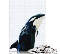 Rompecabezas de 500 piezas de animales de guardería, ballena, cuadrado, Para adultos y niños, juego de rompecabezas de Madera, 52 x 38 cm.