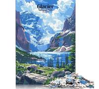 Rompecabezas de 500 piezas Del Parque Nacional Glaciar de EE. UU., Arte paisajístico, Para adultos, rompecabezas de Madera, juguete Para decoración de pared, Regalos de Navidad, 52 x 38 cm