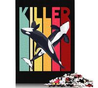 Rompecabezas de 500 piezas Para adultos, diseño de Orcas, de Madera, Ideal Para decorar el hogar, Regalos navideños, 52 x 38 cm.