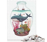 Rompecabezas de 500 piezas Para adultos, minibotella de mar, acuario, rompecabezas cuadrados de Madera, rompecabezas de piezas únicas, juegos educativos Divertidos, juguetes, 500 piezas (52 x 38 cm)