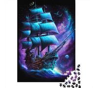 Rompecabezas de Barco Pirata galáctico, decoración única Para el hogar, rompecabezas de cartón Premium Para adultos y Adolescentes, Regalo único, 300 piezas (40 x 28 cm)