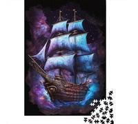 Rompecabezas de Barco Pirata Galaxia Con imágenes personalizables. 100% cartón reciclado. Para niños y adultos a partir de 12 años. Regalo único. 300 piezas (40 x 28 cm).