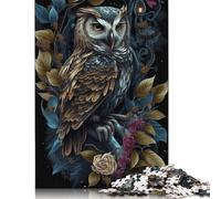Rompecabezas de búho Con Arte Animal, 1000 piezas, Para adultos y Adolescentes a partir de 12 años. Regalos de Nochebuena, 1000 piezas (75 x 50 cm).