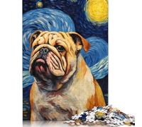 Rompecabezas de Bulldog Para adultos y Adolescentes, Noche Estrellada, 1000 piezas (75 x 50 cm)