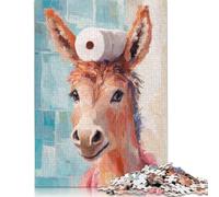 Rompecabezas de Burro Con Papel higiénico Para adultos y Adolescentes, 1000 piezas, juegos de rompecabezas sostenibles, Regalos de Navidad, 1000 piezas (75 x 50 cm)