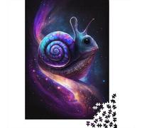 Rompecabezas de caracol galáctico de cartón 100% reciclado. Rompecabezas de cartón 100% reciclado Para niño o niña. Regalo de Halloween. 300 piezas (40 x 28 cm).