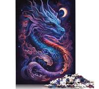 Rompecabezas de dragón Chino Galaxy Art Con imágenes personalizables. Rompecabezas de cartón 100% reciclado Para niños y adultos. Regalo único. 1000 piezas (75 x 50 cm).