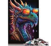 Rompecabezas de dragón cósmico Con gafas, de Papel 100% reciclado, Rectangular, Para Regalo de Navidad, 1000 piezas (75 x 50 cm)