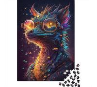 Rompecabezas de dragón cósmico Con gafas, juguete educativo, rompecabezas de cartón Premium Para adultos y niños, Regalo de Halloween, 300 piezas (40 x 28 cm)