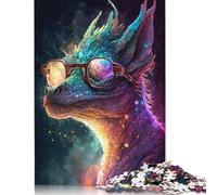 Rompecabezas de dragón cósmico Con gafas, rompecabezas Rectangular de Papel divertido Para niños y niñas, Regalo de Halloween, 1000 piezas (75 x 50 cm)
