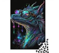 Rompecabezas de dragón cósmico Con gafas, rompecabezas Rectangular de Papel entrelazado preciso Para adultos y niños, Regalo único, 300 piezas (40 x 28 cm)